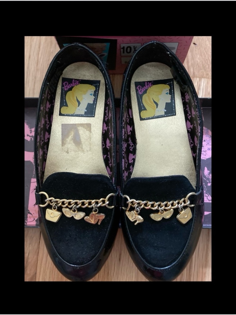 Vintage RARE 1993 Barbie 35th anniversary patent flats little girls size 10.5
